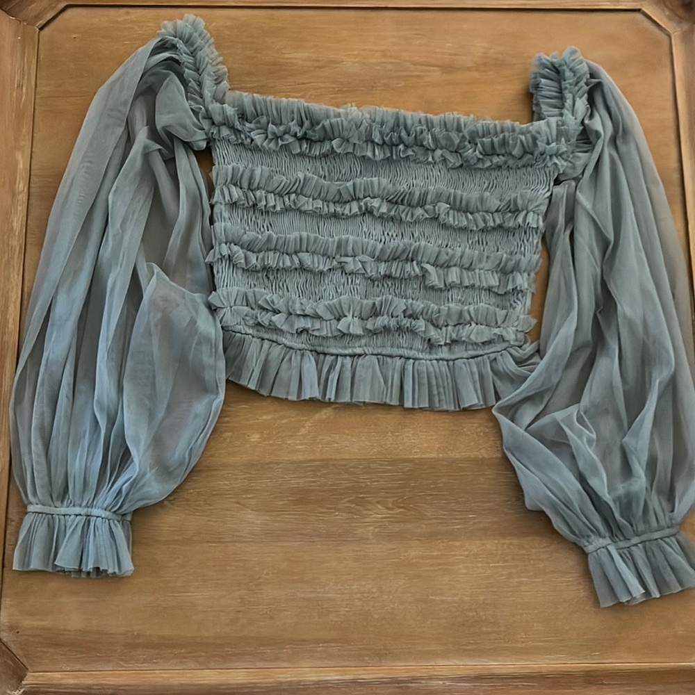 Gorgeous Lace & Beads Tulle Top - UK Size 8/US 4